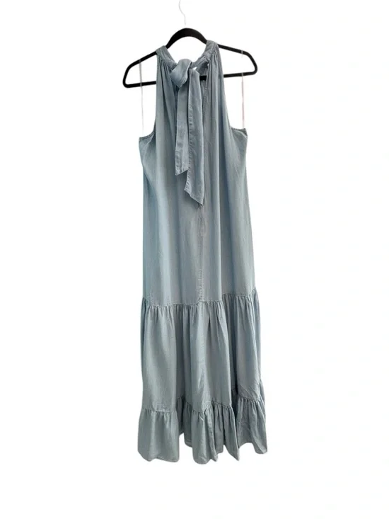 Vince Camuto Sleeveless Light Blue Tiered Maxi Dress Airy Beach Casual Boho Sz L - Picture 10 of 16